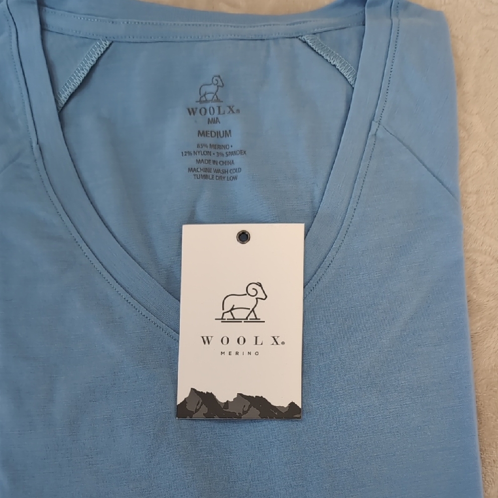 Woolx Merino Blue V-Neck Shirt